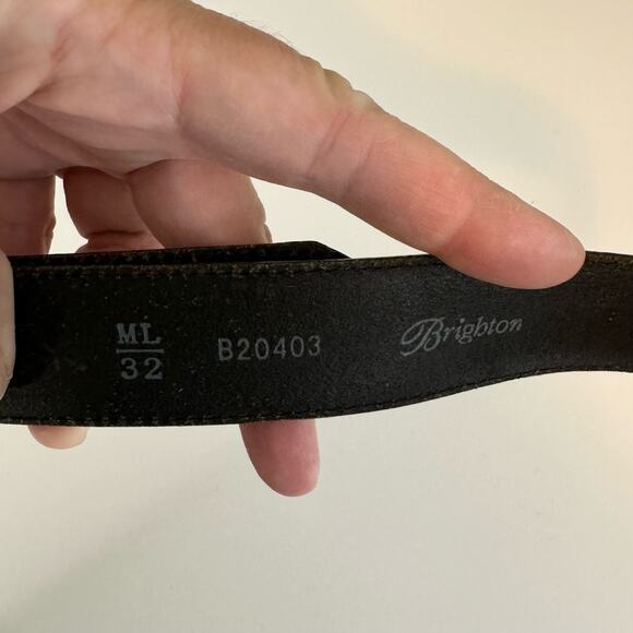 Brighton Belt Womens M-L 32 Black Leather Buckle Studded Embellished B20403 - Picture 5 of 6